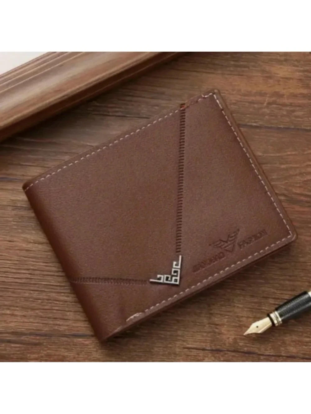 Brown PU Leather Wallet Card Holder Slim Bifold Minimalist Men’s Wallet